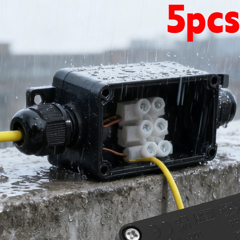 Outdoor Lighting Junction - 450V 屋外防水 IP66 電気ケーブルワイヤーコネクタジャンクションボックス LEDライト付き端子電気機器用品