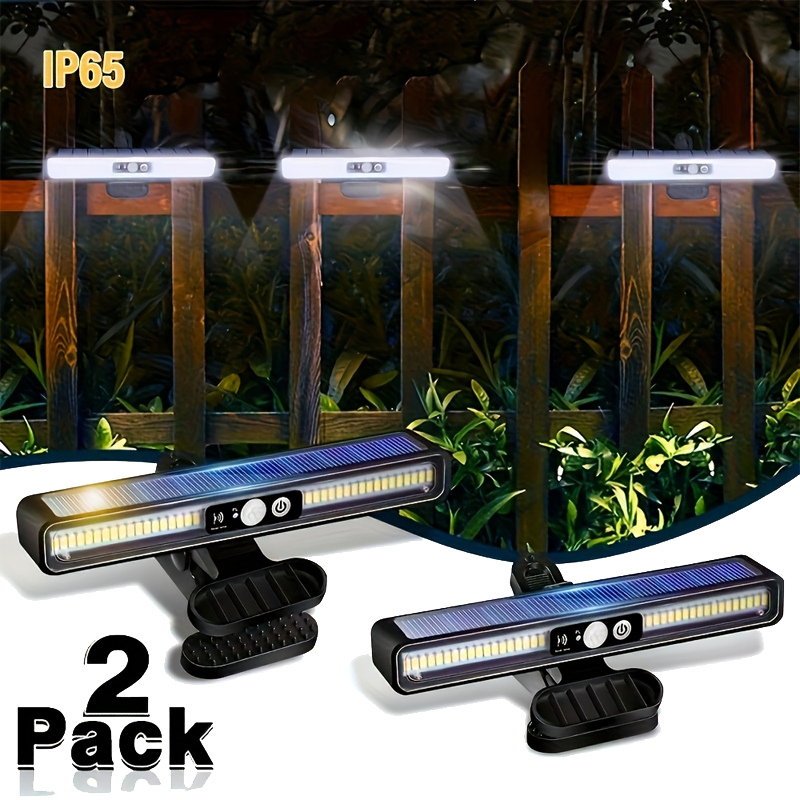 Outdoor Lighting Waterproof - クリップ式ソーラーモーションライト屋外防水、36個のLEDを搭載した屋外用ソーラーフェンスライト、ポータブルソーラー式セキュリティライト