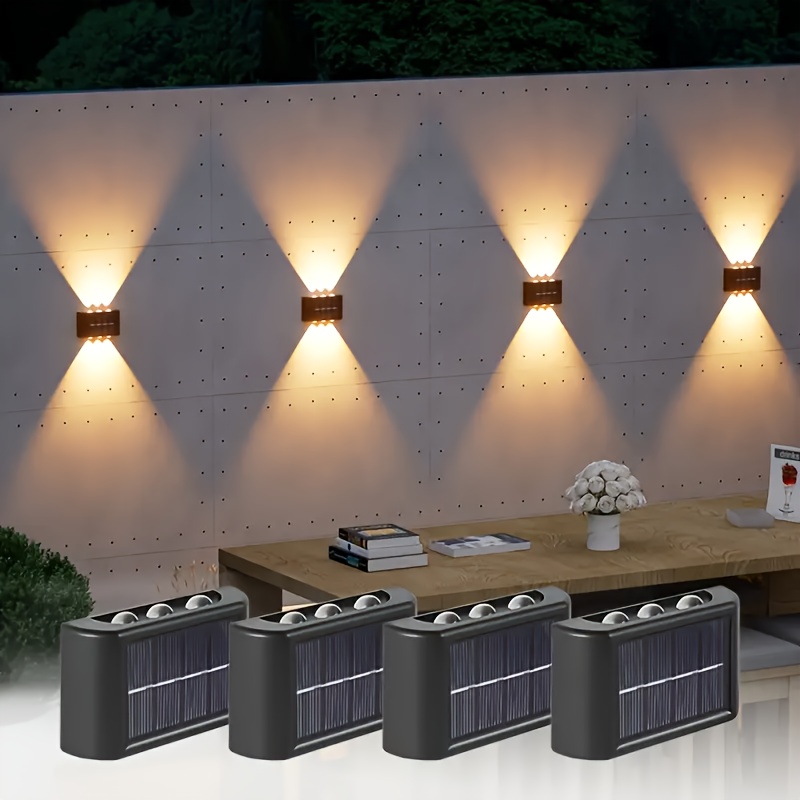 Bollard Light Garden - LEDソーラーライト 屋外防水 ソーラーウォールランプ 上下発光 ガーデンフェンス装飾用 ソーラー式ウォールランプ