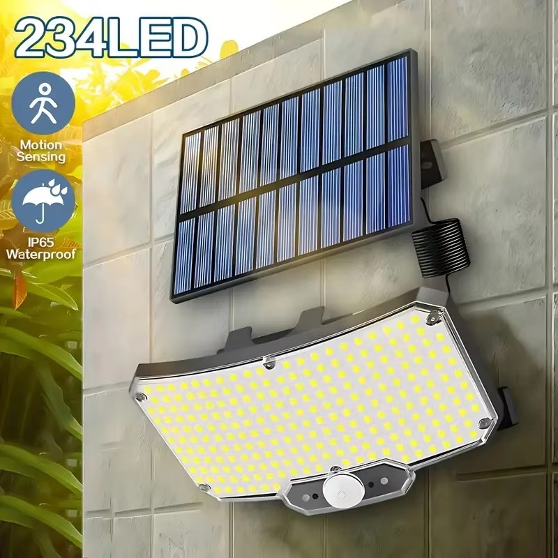 Outdoor Lighting Waterproof - 234LED ソーラー屋外ライト モーションセンサー 超高輝度 リモートウォールフラッドランプ セキュリティ防水