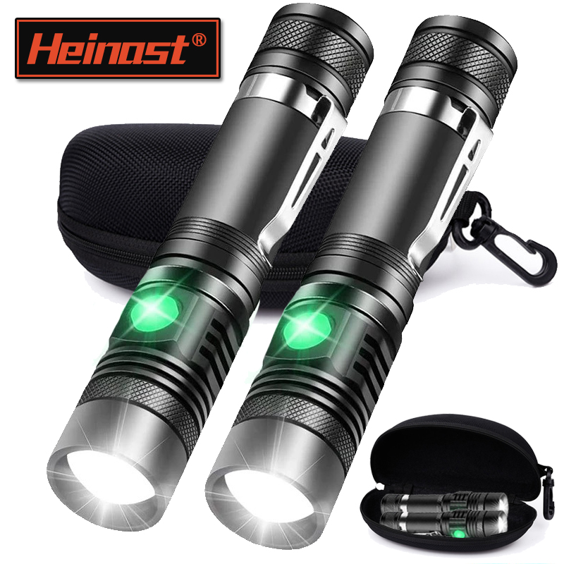Outdoor Lighting For Home - 充電式 T6 ハンドヘルド懐中電灯使用 18650 ズームトーチポータブルキャップクランプヘッドランプペンクリップ作業灯屋外懐中電灯
