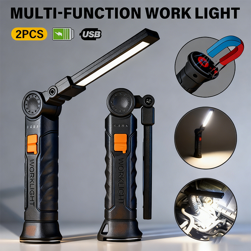 Outdoor Lighting Types - ポータブル COB LED 懐中電灯 USB 充電式ワークライト