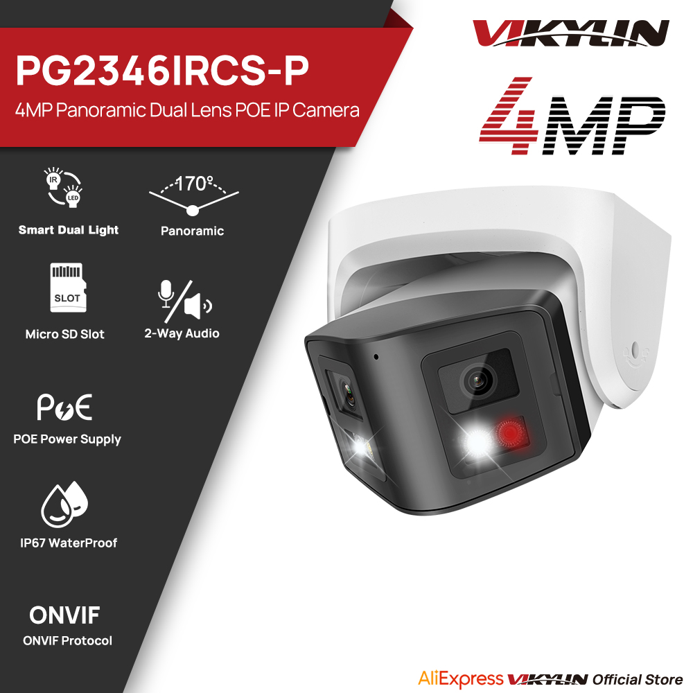 Outdoor Lighting Mains Powered - Vikylin 4MP パノラマスマートデュアルライト IP カメラ双方向トーク CCTV