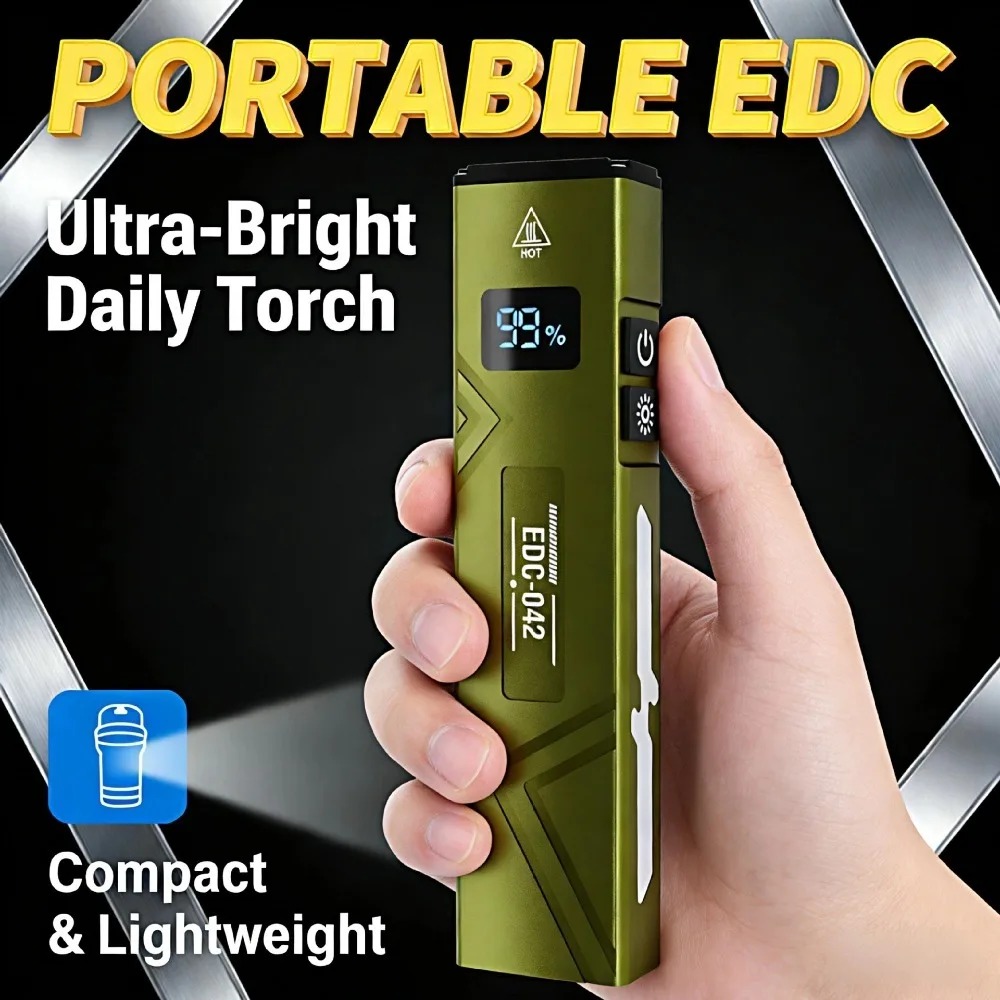 Outdoor Lighting Types - 新しい EDC ミニ超高輝度懐中電灯両面ライトタイプ C 充電磁気ポータブルトーチ屋外日常メンテナンス用