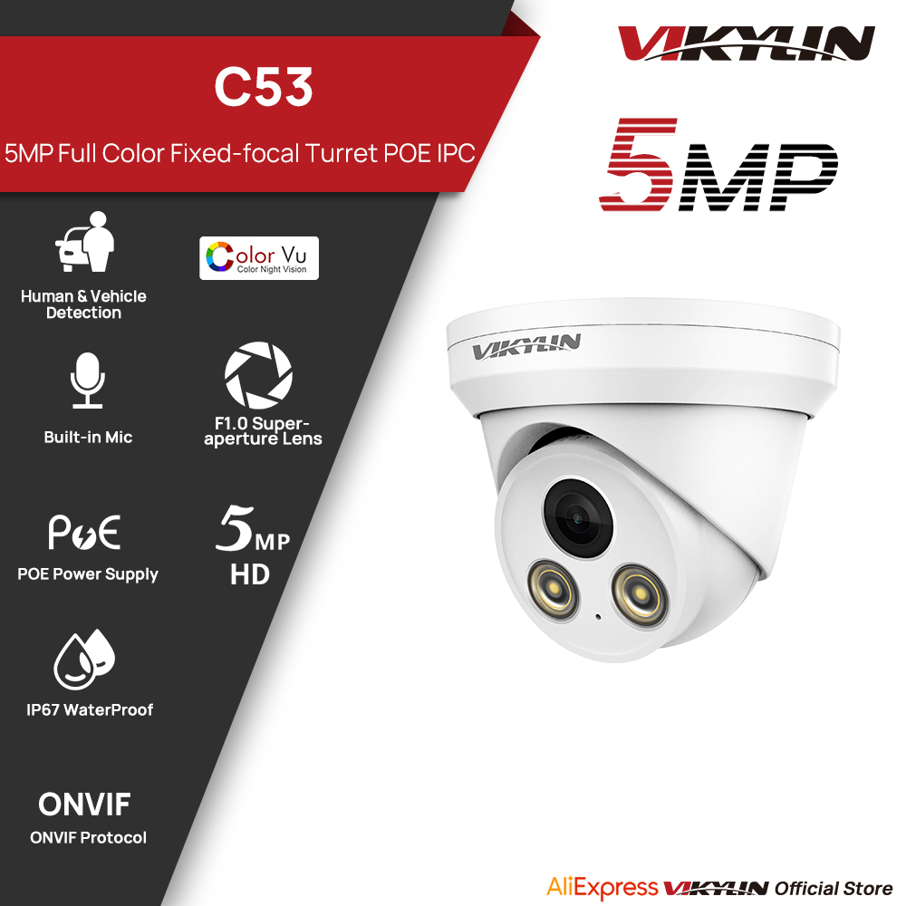 Outdoor Lighting Mains Powered - VIKYLIN 5MP フルカラー IP カメラ屋外 POE