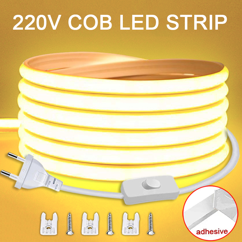 Outdoor Lighting Restaurant - 220V LED ストリップ オン/オフスイッチ付き 防水 COB