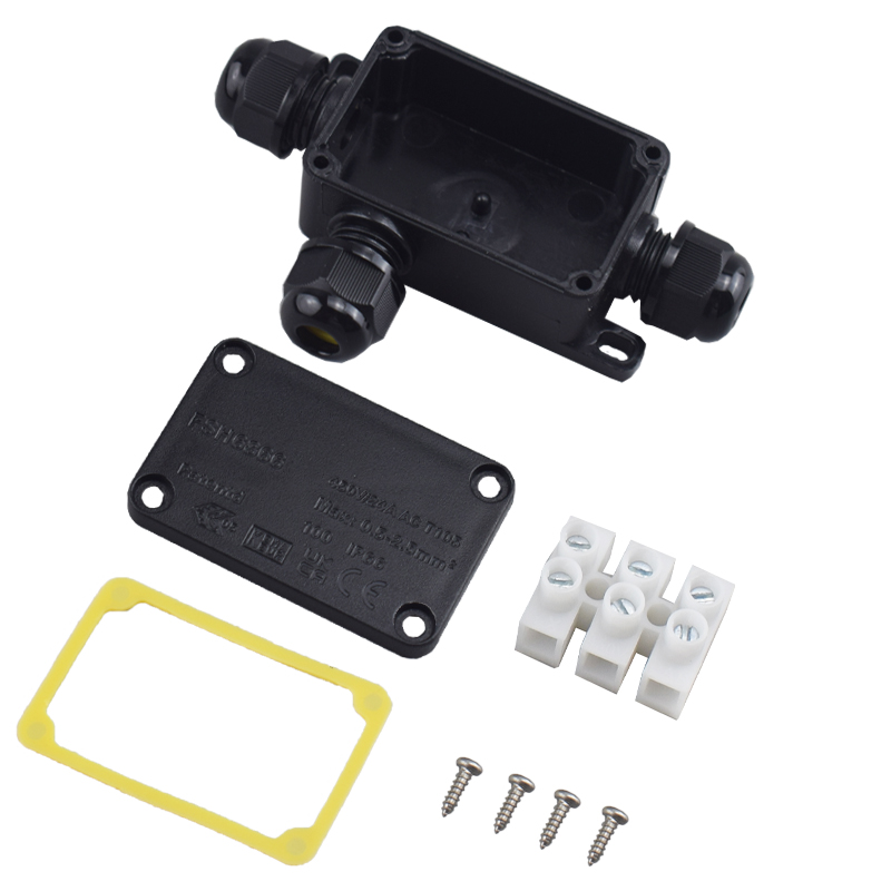 Outdoor Lighting Junction - 3ウェイ屋外防水IP66電気ケーブルワイヤコネクタジャンクションボックス（端子付き）450V LEDライト用ジャンクションボックス