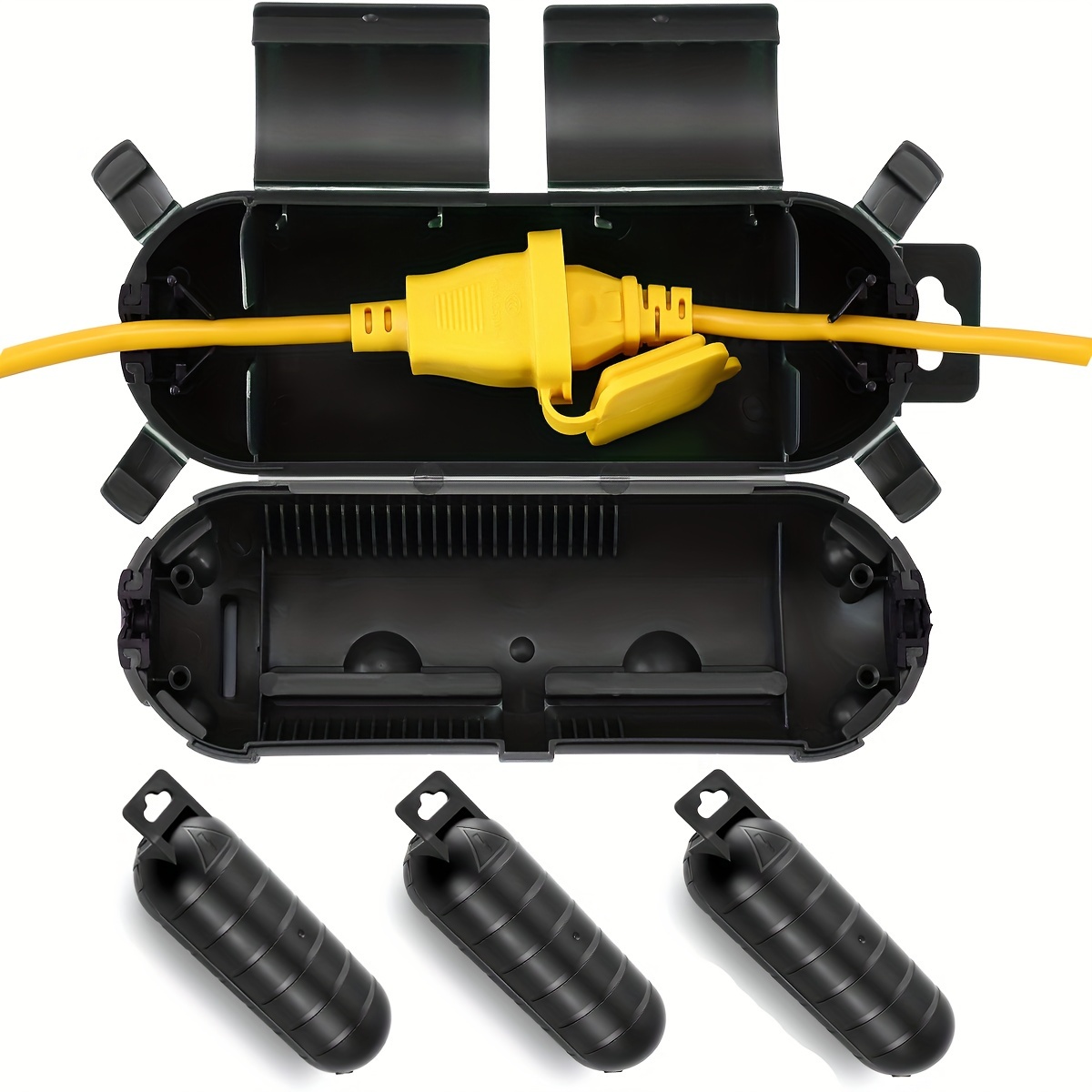 Outdoor Lighting Junction - 屋外用延長コード安全カバー、屋外コンセント用電気接続ボックス、プラグ、ソケット、クリスマスライト用 -