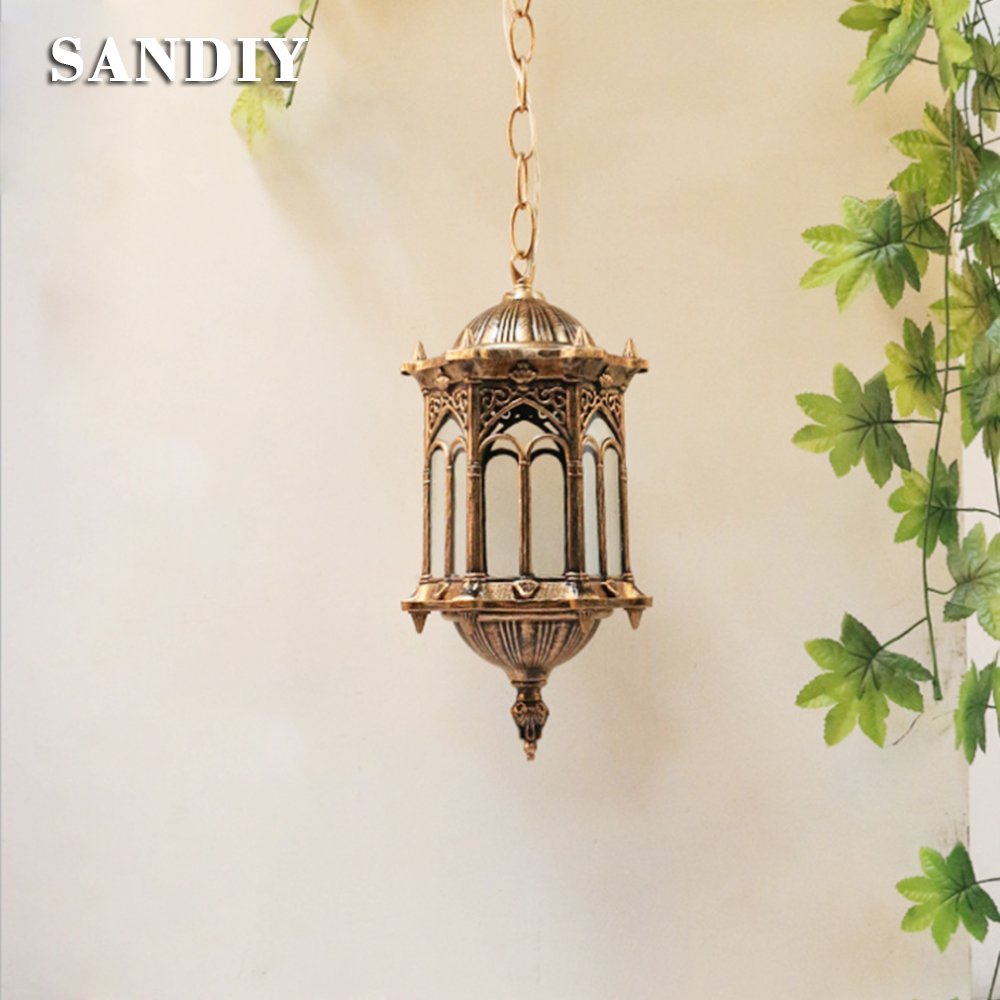 Outdoor Lighting Restaurant - SANDIY 屋外ペンダントランプレトロハングライトヴィンテージガーデンルミナリアバルコニーホテルレストランポーチエクステリア庭照明