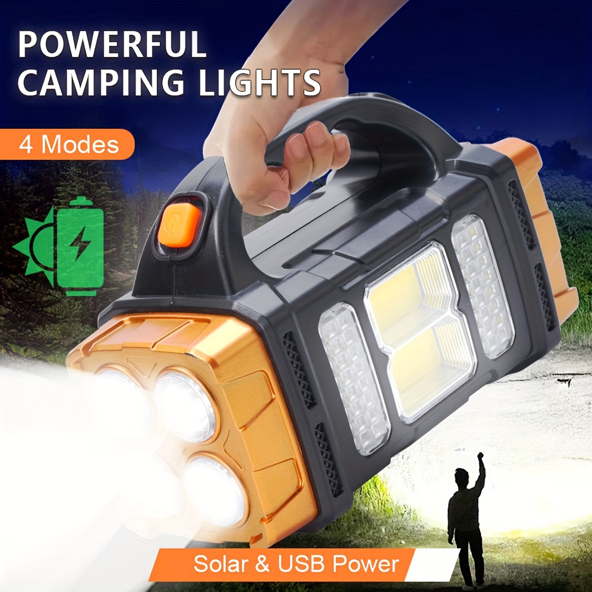 Outdoor Lighting Transformer - 新しいアップグレード充電式ハイパワーソーラー LED 懐中電灯電源銀行付き防水多機能ハンドランプ屋外用