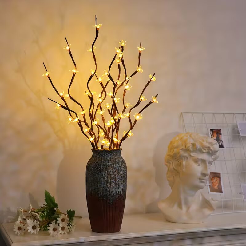 Outdoor Lighting For Home - 1/2PC 20LED 桜の枝ライト屋内屋外ホームデコレーションランプロマンチックな電池式テーブルライト花瓶用