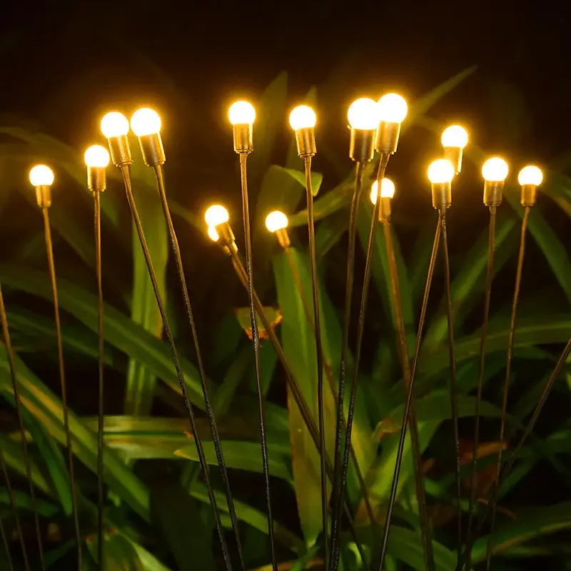 Bollard Light Garden - 屋外ソーラーパスウェイライト 防水 6/8/10ヘッド LED電源 ゆらめく蛍ライト スターバースト