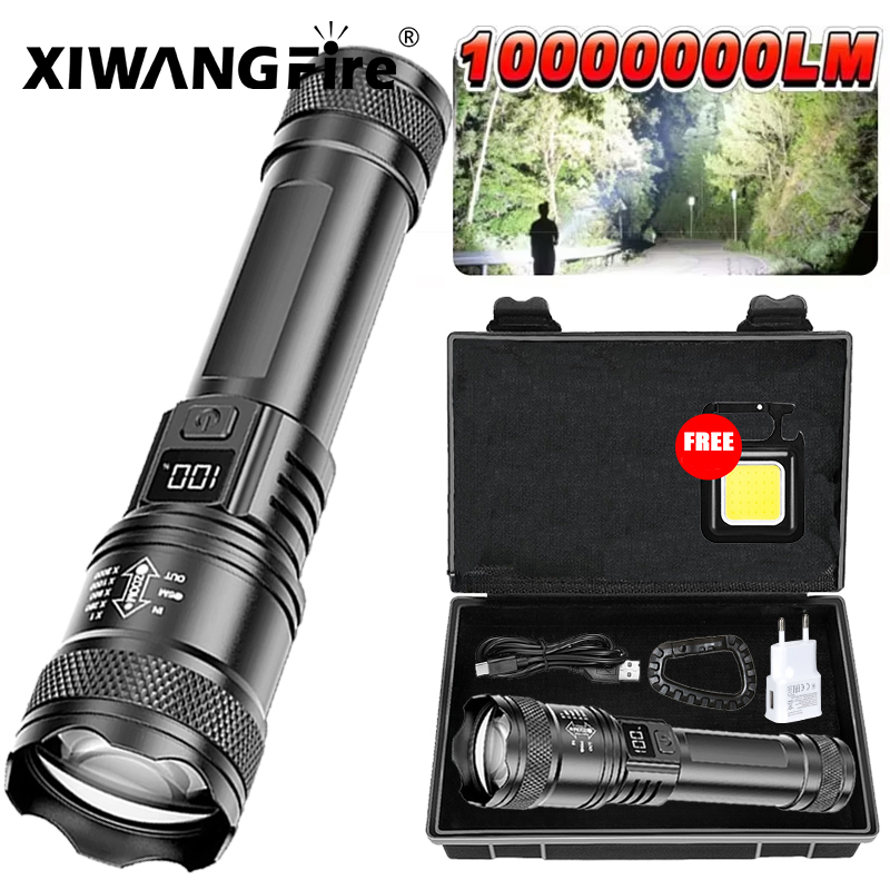 Outdoor Lighting Types - 超高輝度 LED 懐中電灯 2000LM Type-C 充電式長距離ズーム戦術トーチ屋外緊急キャンプ釣りランタン