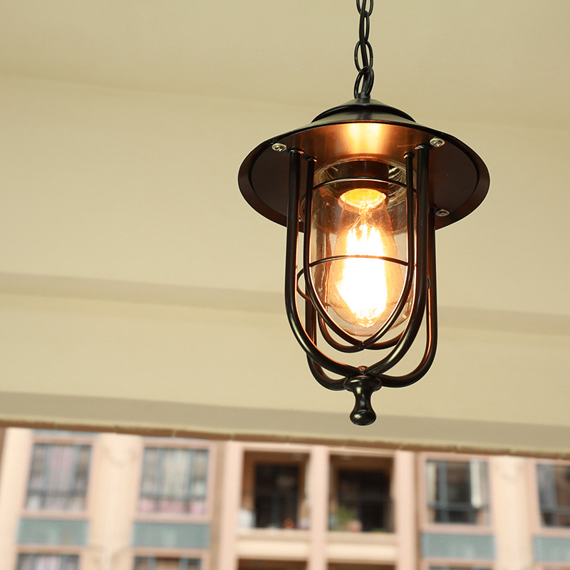 Outdoor Lighting Restaurant - ヴィンテージスタイルの天井固定具,ロフト,リビングルーム,レストラン,バルコニー,ヨーロッパの色の産業スタイルのシャンデリア