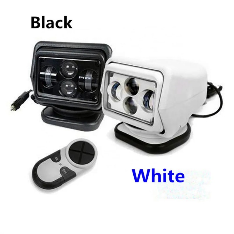 Outdoor Lighting Controller - LEDサーチライト、60W 12V24Vリモコン付き360度回転、トラック、オフロード、4X4、ボート用、スポットライト、屋外作業、キャンプ用