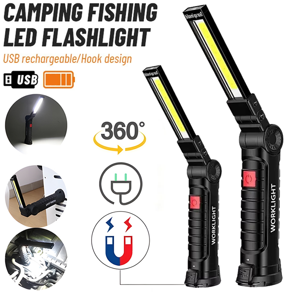 Outdoor Lighting Types - LED COB 懐中電灯 USB 充電式トーチ検査ランプ 磁気付き、フック