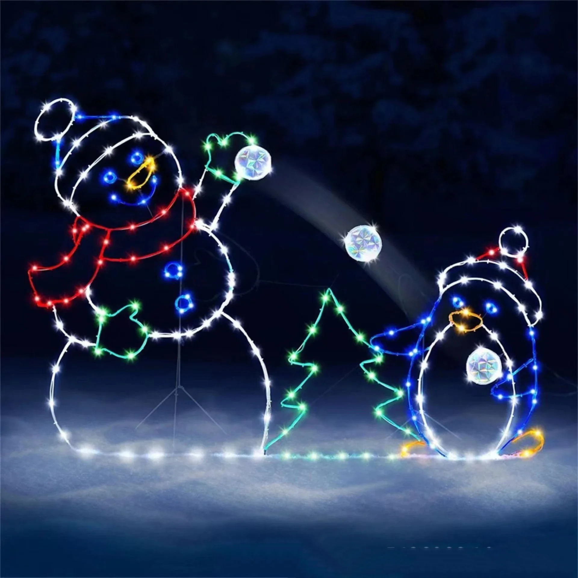 アニメーションスノーボールライトLEDグリッター雪だるまクリ - Bollard Light Garden のレビューと価格