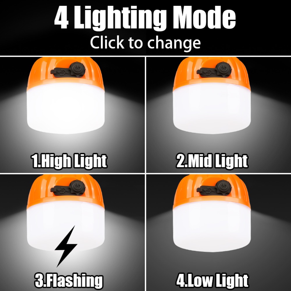 ポータブルミニキャンプランプ 4つの照明モード フック付き  - Outdoor Lighting Waterproof のレビューと価格