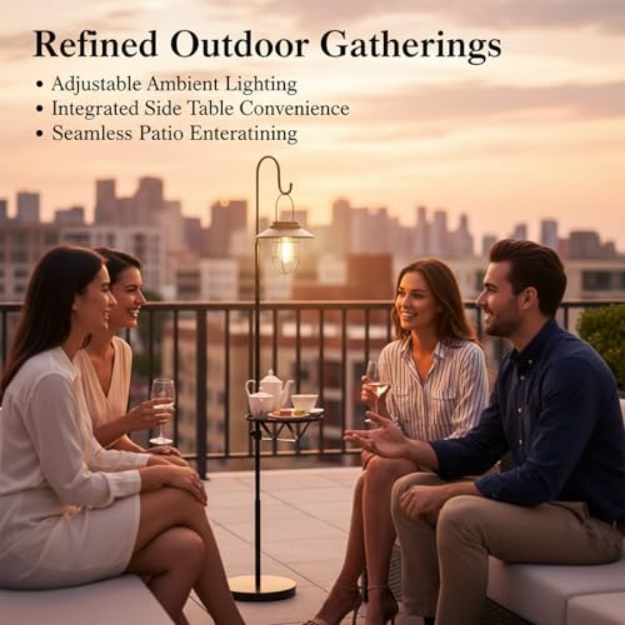 ソーラーフロアランプ（テーブル付き）、60インチ屋外用シェパ - Outdoor Lighting Waterproof のレビューと価格