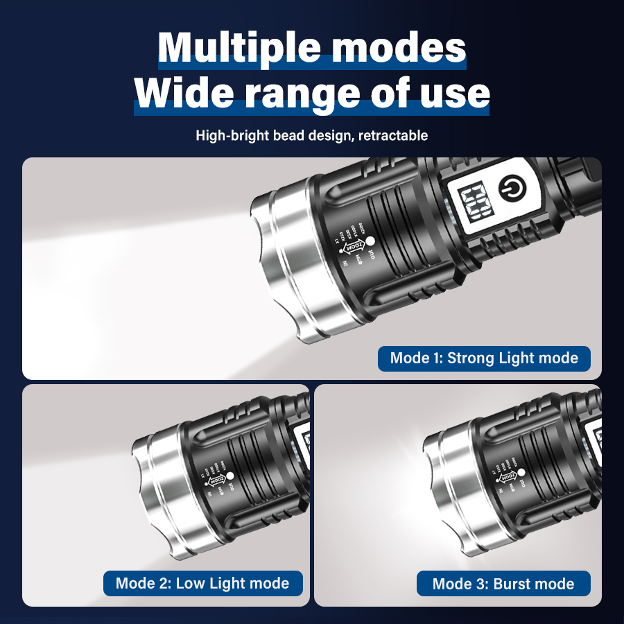 ハイパワー 200000LM LED 懐中電灯内蔵バッテリー - Outdoor Lighting Types のレビューと価格