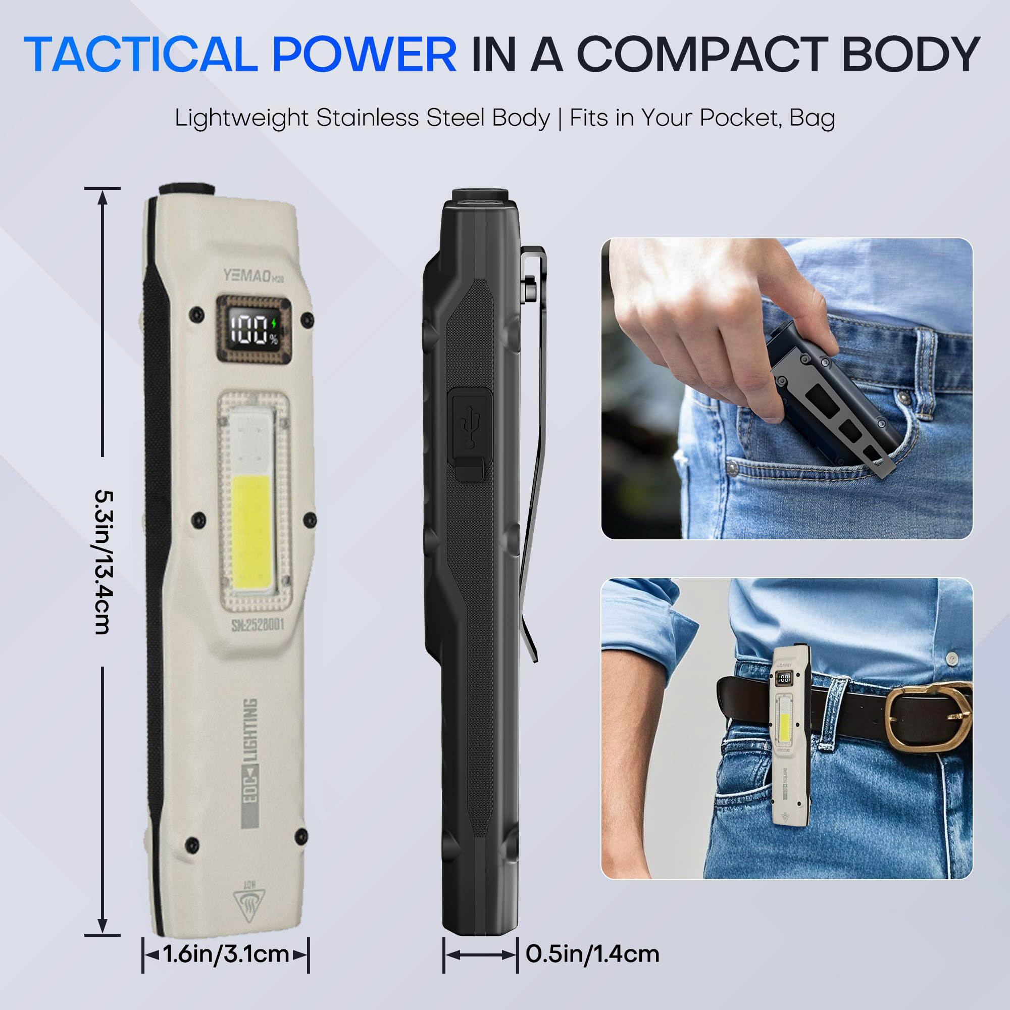 ポータブル880LM YEMAO M28超薄型タクティカルワ - Outdoor Lighting Lumen のレビューと価格