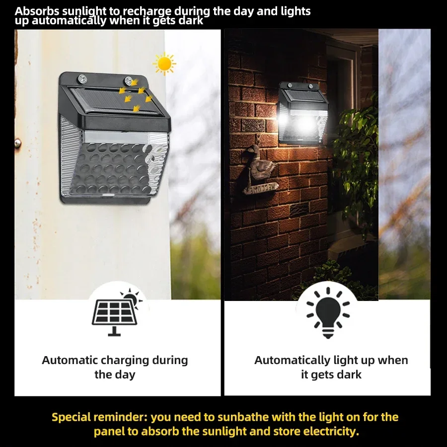 LED ソーラーライト PIR モーションセンサーウォールラ - Outdoor Lighting Waterproof のレビューと価格