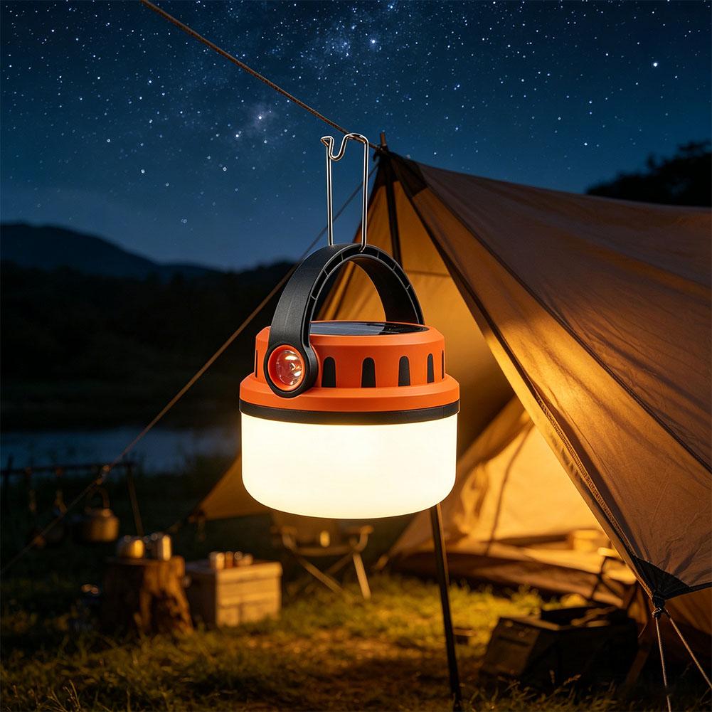 新しいソーラー充電式キャンプライト、充電式バッテリーテントラ - Outdoor Lighting Transformer のレビューと価格