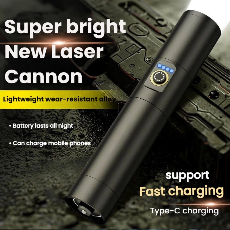 強力な光 LED 懐中電灯 Type-C 充電伸縮ズーム防水 - Outdoor Lighting Types のレビューと価格