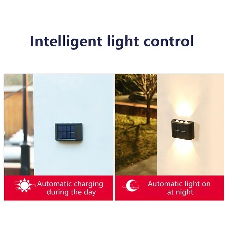 LEDソーラーライト 屋外防水 ソーラーウォールランプ 上下 - Bollard Light Garden のレビューと価格