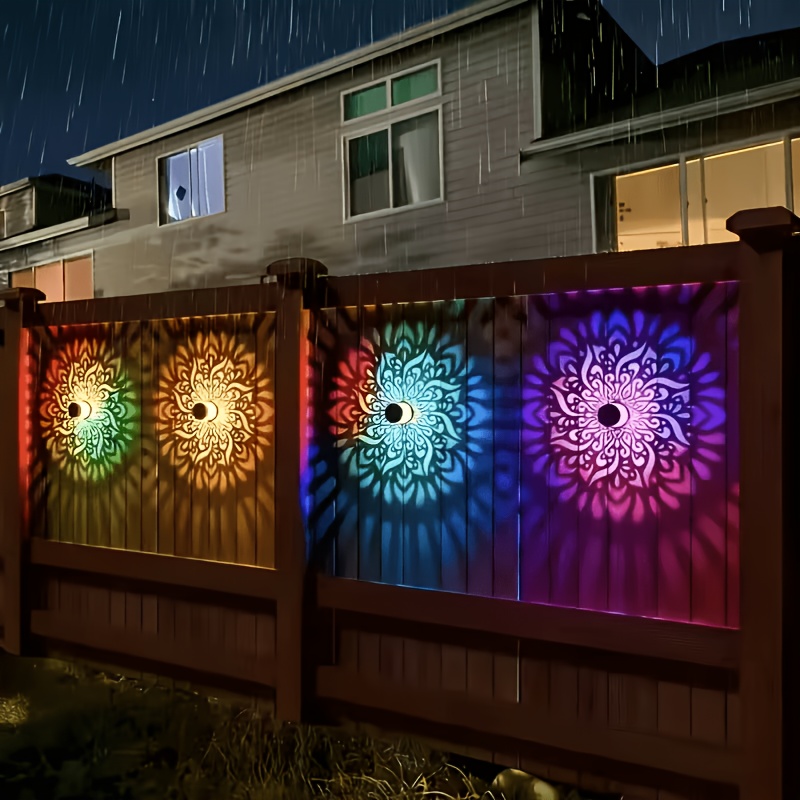 1/2/4個入りソーラーフェンスライト、マンダラ模様デザイン - Outdoor Lighting Waterproof のレビューと価格