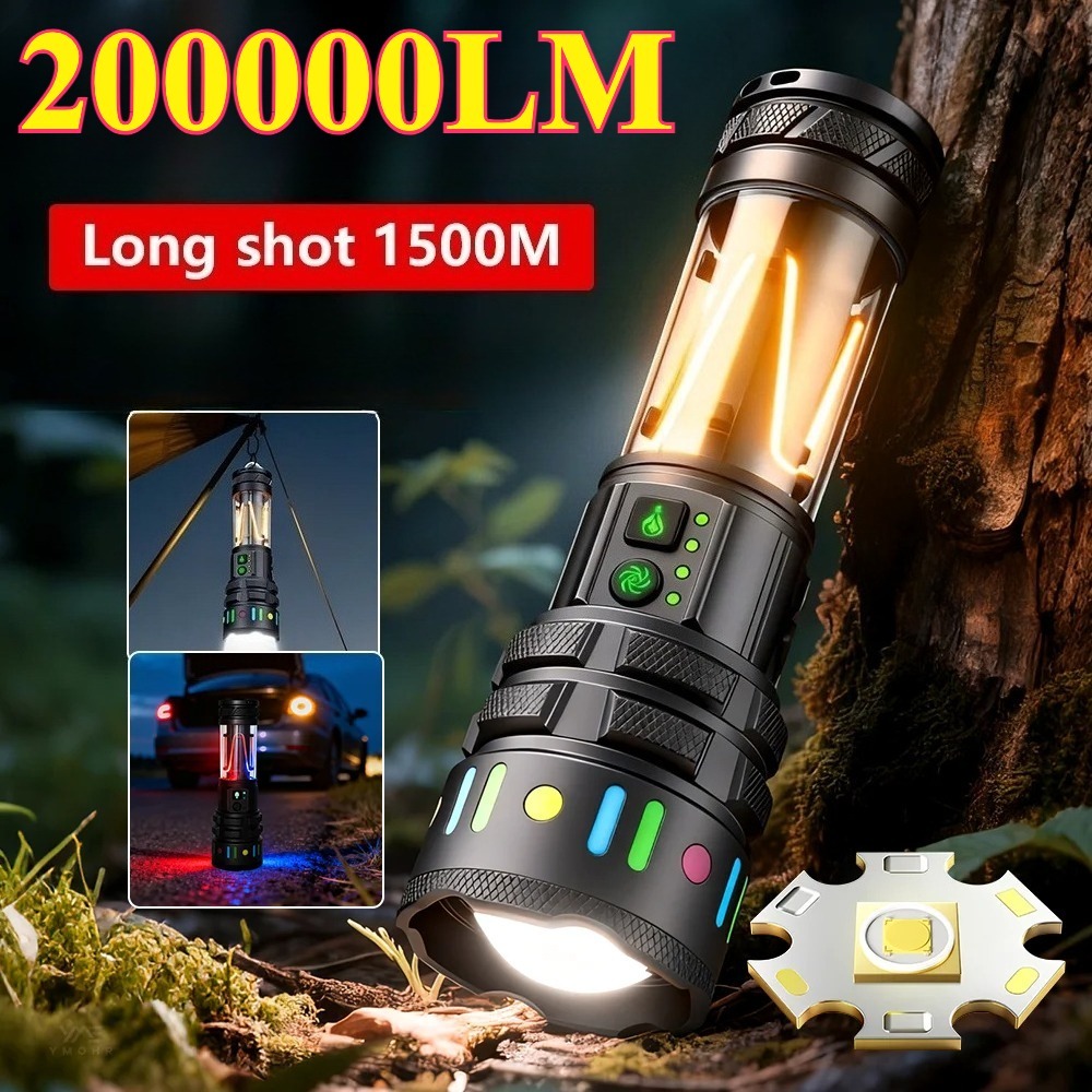 強力な超高輝度LED懐中電灯、Type-C急速充電式ハンドヘ - Outdoor Lighting Types のレビューと価格