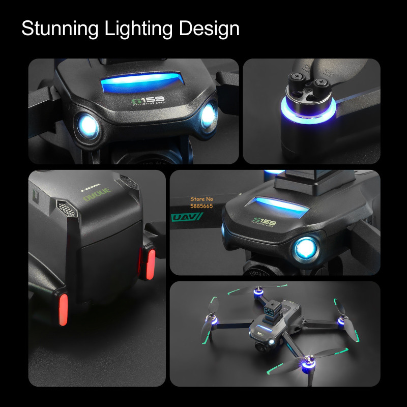 リモコン付きクワッドコプタードローン,障害物回避,LEDスク - Outdoor Lighting Controller のレビューと価格