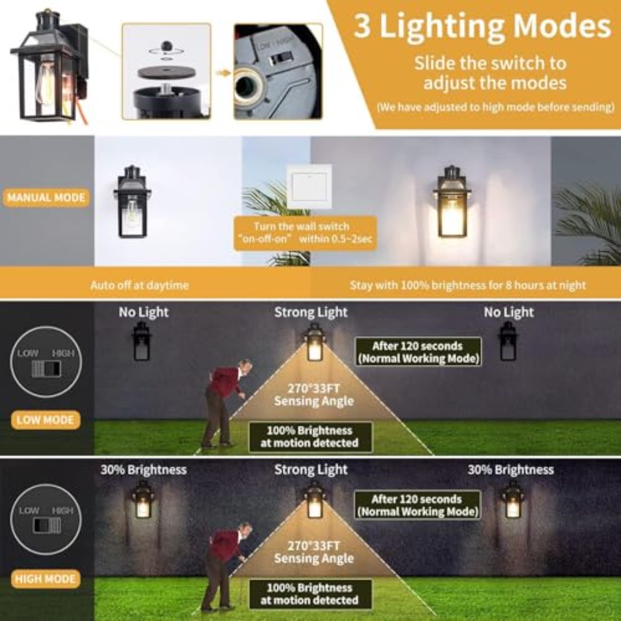 GFCIコンセント付きポーチライト、コンセント付き夕暮れから - Outdoor Lighting No Outlet のレビューと価格