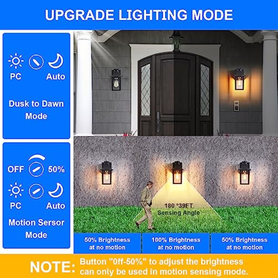 GFCIコンセント付きポーチライト 夕暮れから夜明けまで点灯 - Outdoor Lighting No Outlet のレビューと価格