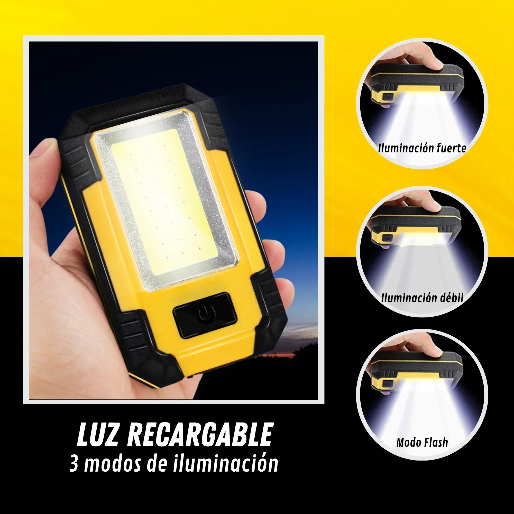 充電式 4000mAh 作業灯 超高輝度 COB フラッシュ - Outdoor Lighting Lumen のレビューと価格