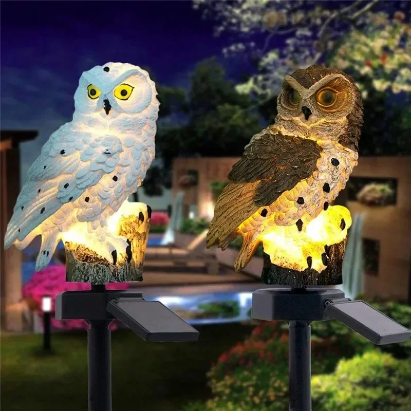 ソーラーフクロウ像ガーデンライトLED防水屋外装飾、庭やパテ - Bollard Light Garden のレビューと価格