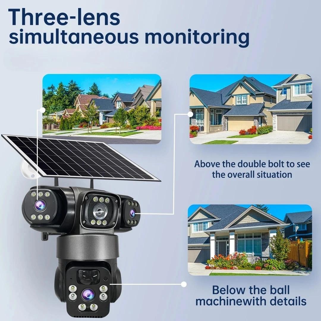 ソーラーセキュリティカメラ 5MP 3レンズ PTZ WiF - Outdoor Lighting Mains Powered のレビューと価格