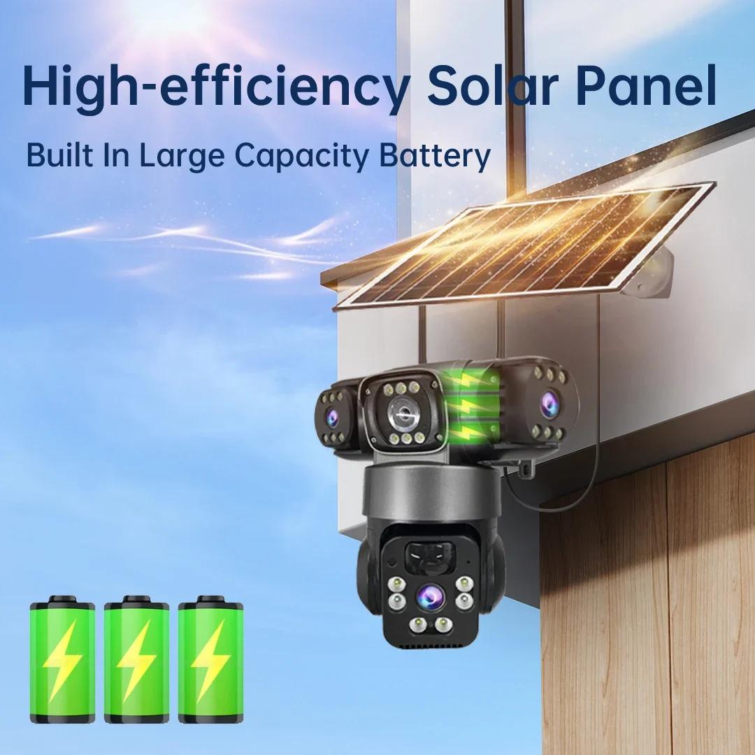 ソーラーセキュリティカメラ 5MP 3レンズ PTZ WiF - Outdoor Lighting Mains Powered のレビューと価格