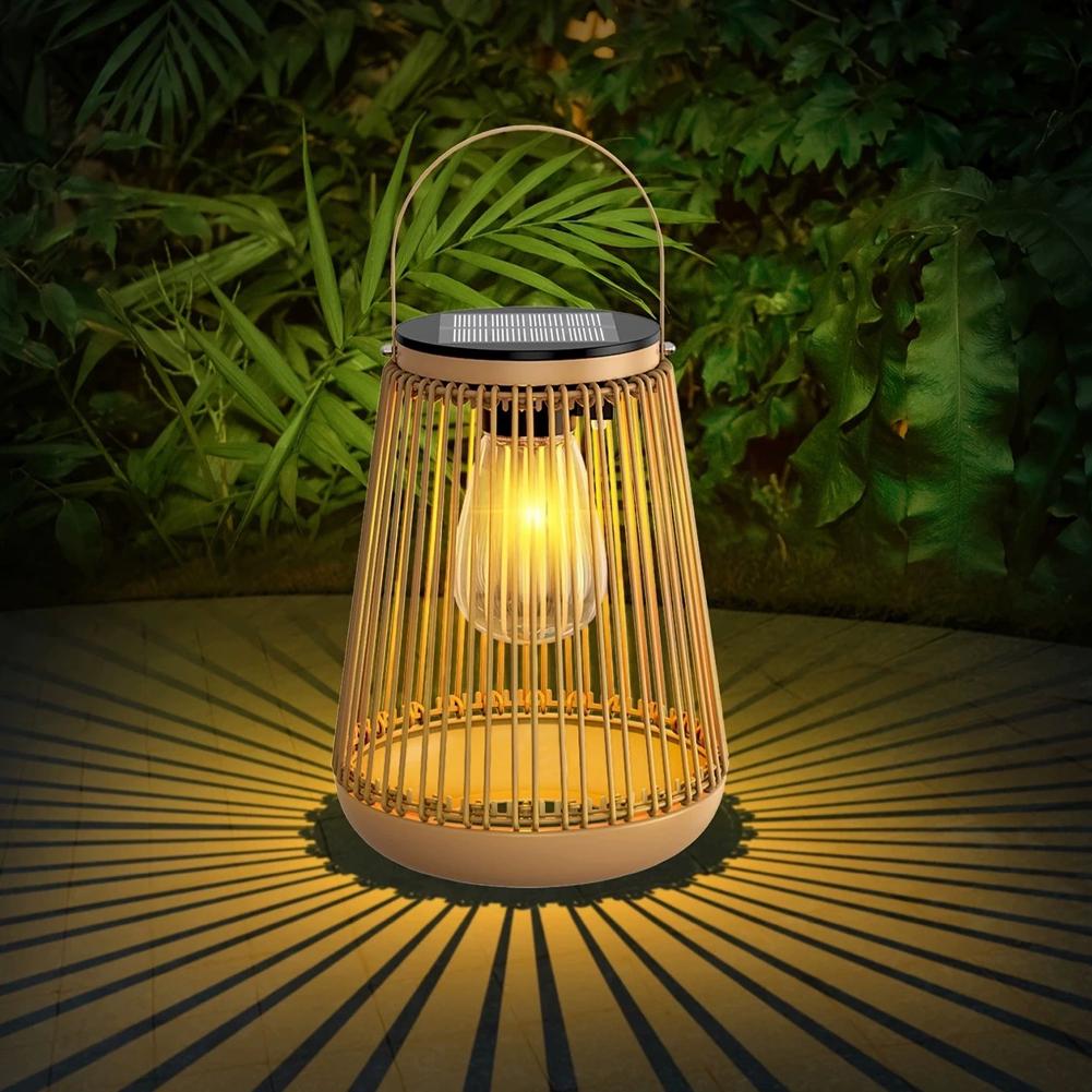 IP65防水ソーラーラタンランタン、吊り下げ式テーブルライト - Outdoor Lighting Waterproof のレビューと価格