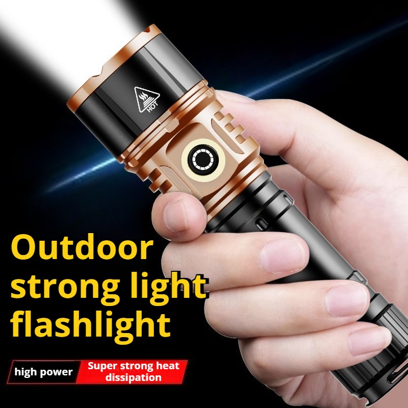 強力な光ハイパワー LED 懐中電灯タイプ C 充電防水アル - Outdoor Lighting Types のレビューと価格