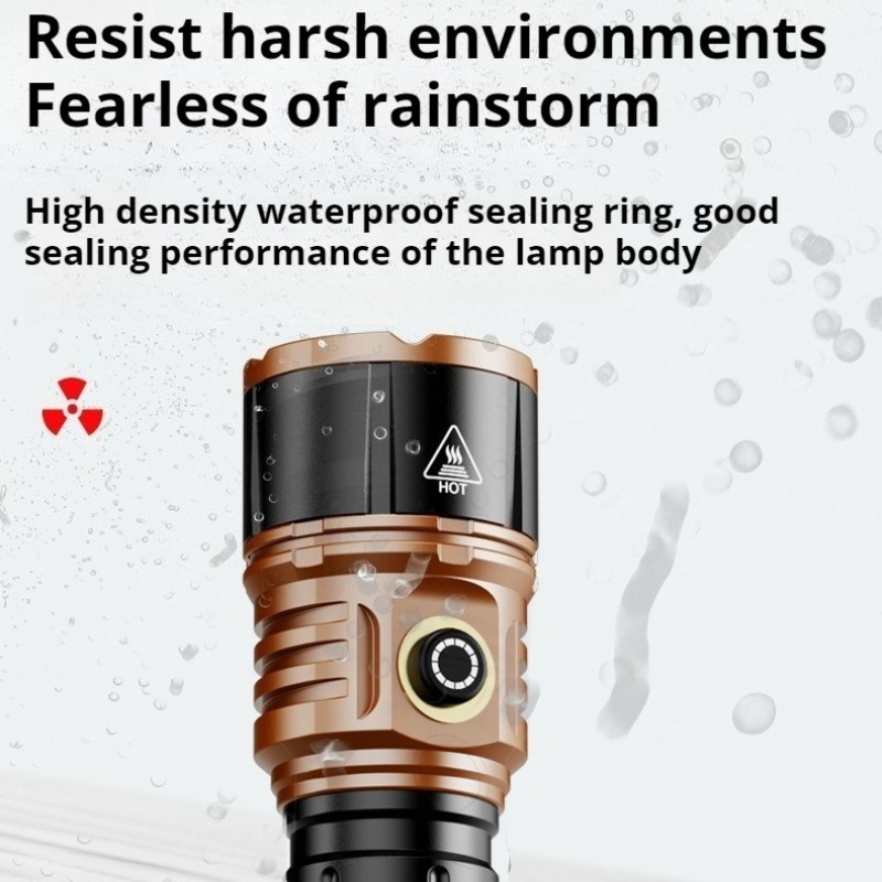 強力な光ハイパワー LED 懐中電灯タイプ C 充電防水アル - Outdoor Lighting Types のレビューと価格