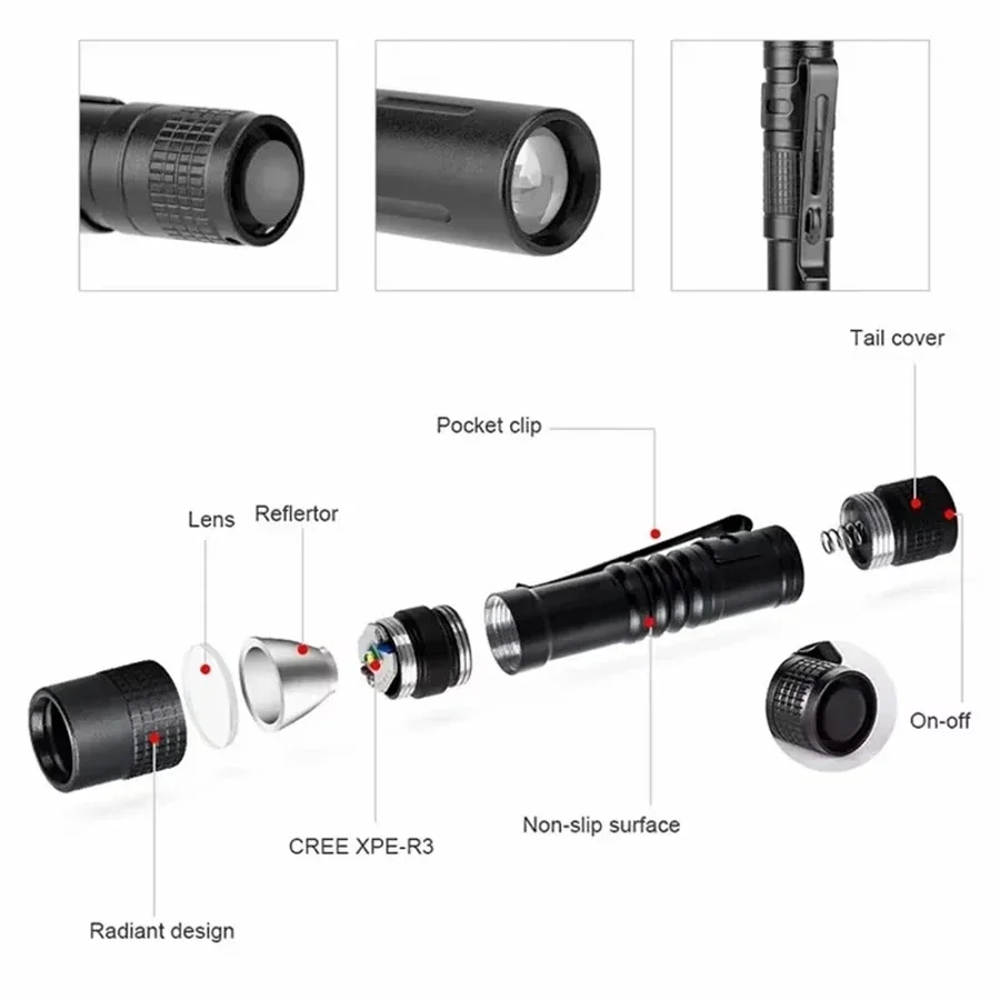 1-4 個ミニポータブル LED ペンライトポケット超高輝度 - Outdoor Lighting Lumen のレビューと価格