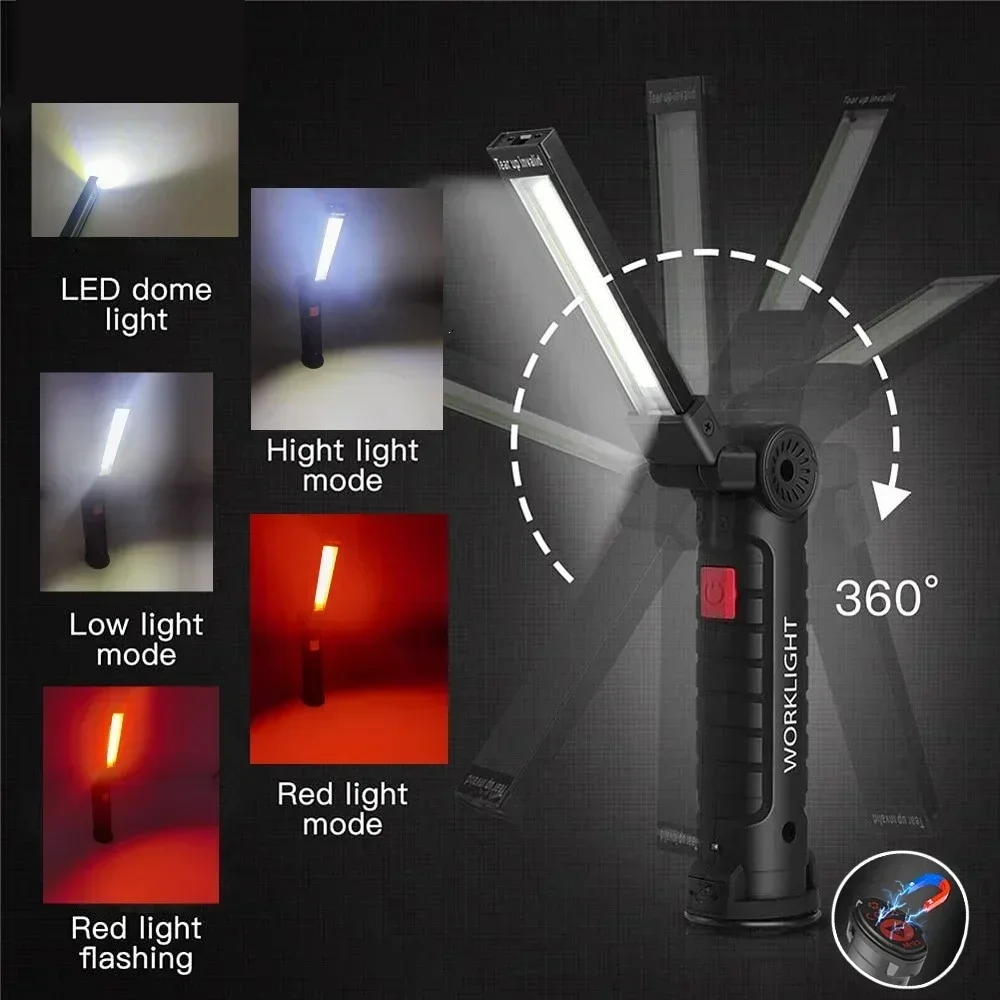 LED COB 懐中電灯 USB 充電式トーチ検査ランプ 磁 - Outdoor Lighting Types のレビューと価格
