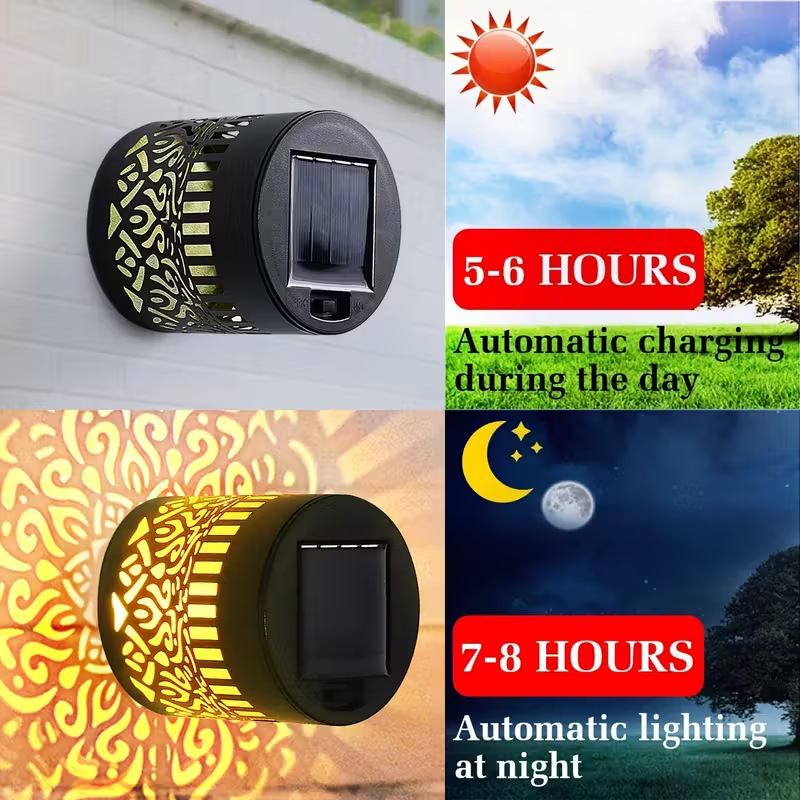 ソーラーLEDウォールライトマンダラプロジェクションランタン - Bollard Light Garden のレビューと価格