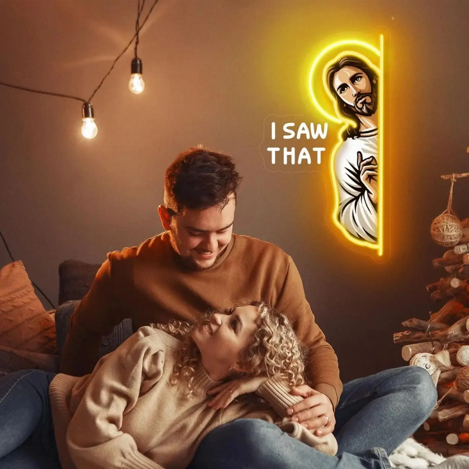 イエス・キリストのネオンサイン「I Saw That Neo - Outdoor Lighting Restaurant のレビューと価格