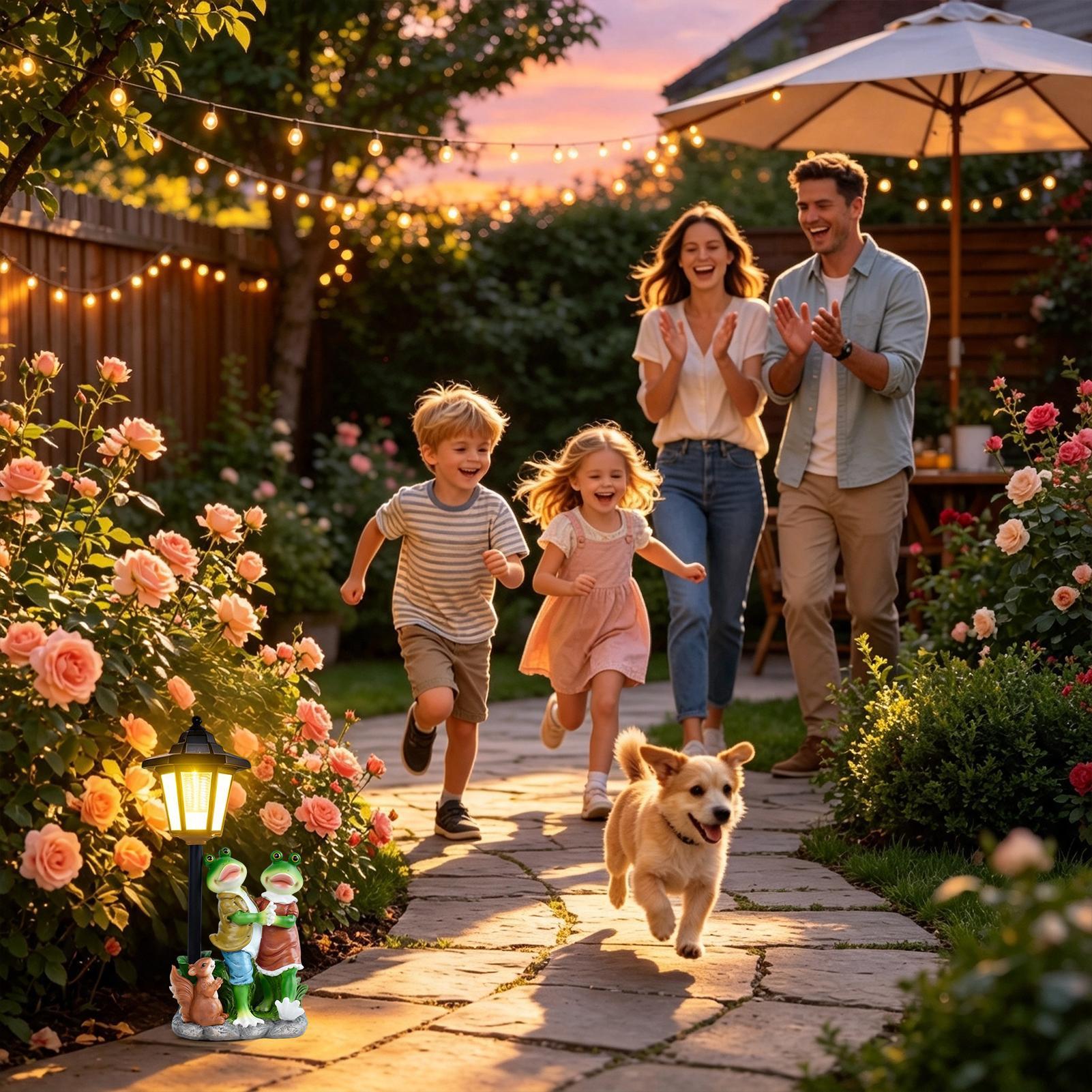 庭の彫像ライトアップ自動オン/オフ樹脂彫刻照明屋外彫像ソーラ - Outdoor Lighting For Home のレビューと価格