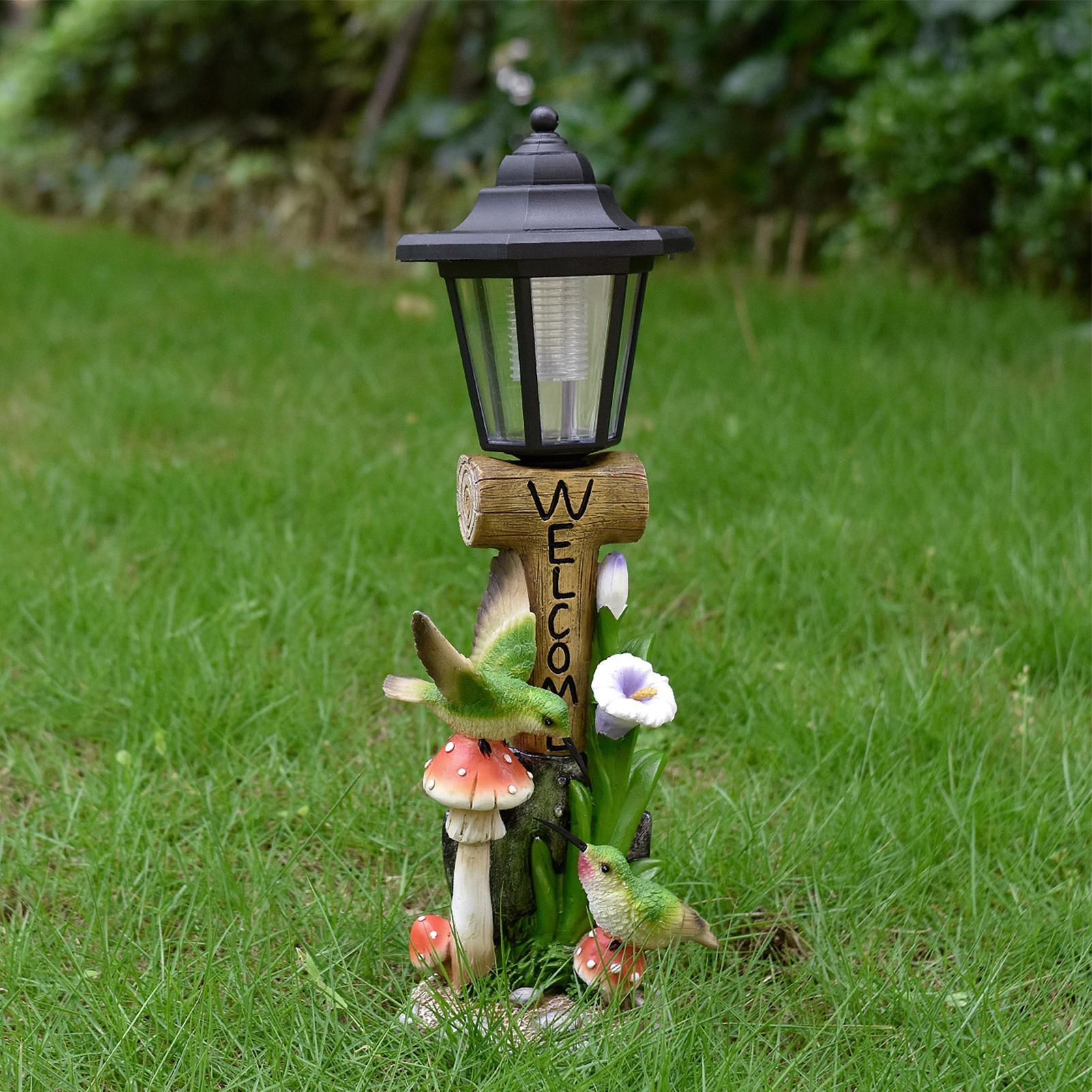 庭の彫像ライトアップ自動オン/オフ樹脂彫刻照明屋外彫像ソーラ - Outdoor Lighting For Home のレビューと価格