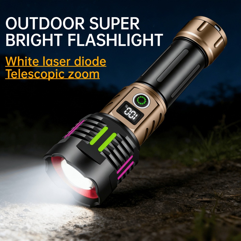 超高輝度白色光 LED 懐中電灯 Type-C 充電伸縮ズー - Outdoor Lighting Types のレビューと価格