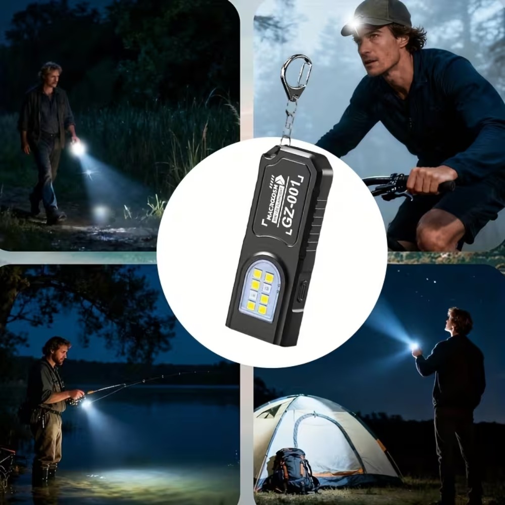 ミニ COB LED キーホルダー懐中電灯 USB 充電式ト - Outdoor Lighting Lumen のレビューと価格